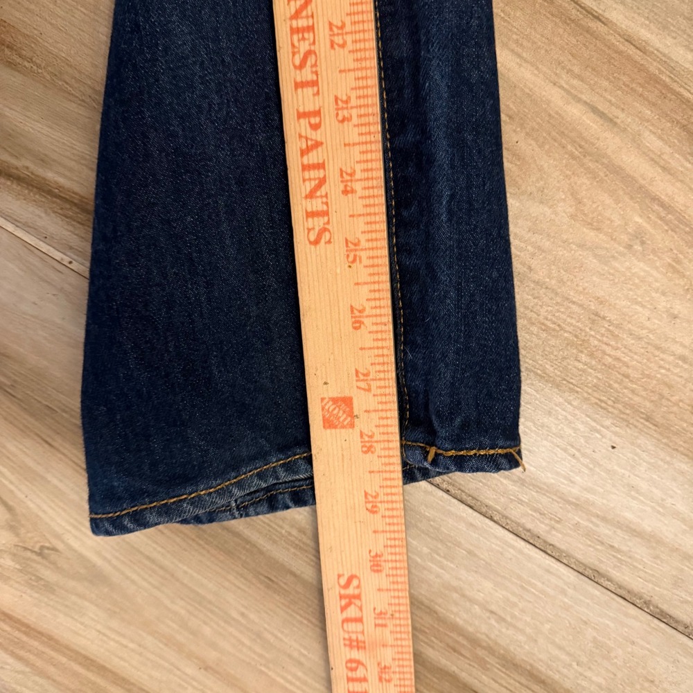 Levis 501 Original Fit Dark Indigo Blue Denim Straight Leg Jeans Mens 34x29 - Picture 7 of 8